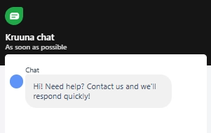 Kruunan live-chat asiakaspalvelu